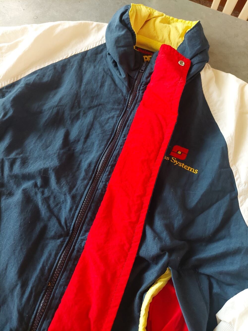 Rare Vtg King Louie Jacket Large Embroidered 1990 Fountain Hills AZ Color Block
